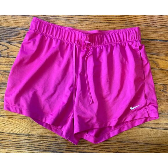 Nike Dri Fit Shorts Pink Pull On Women’s Medium 5” Pockets - Picture 1 of 7
